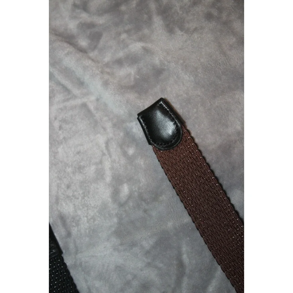 TOMMY BAHAMA XL Reversible Brown Black Braided Stretch w/Leather Trim Belt Men's